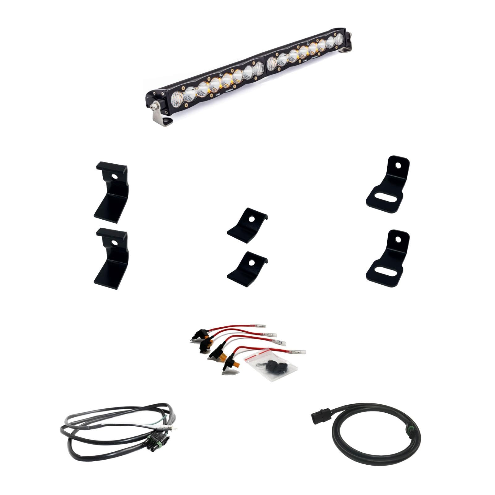 Baja Designs S8 20-Inch Led Bar Grille Light Kit For Dodge Ram 1500 Rebel; 1500 Trx Truck (Driving/Combo; Clear)