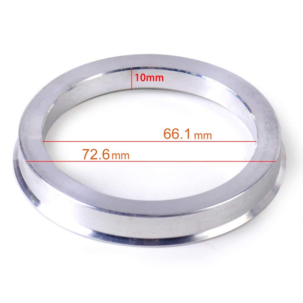 Zhteapr 4Pcs Wheel Hub Centric Rings 72.6 To 66.1 - Od=72.6Mm Id=66.1Mm - Aluminium Alloy Wheel Hubrings
