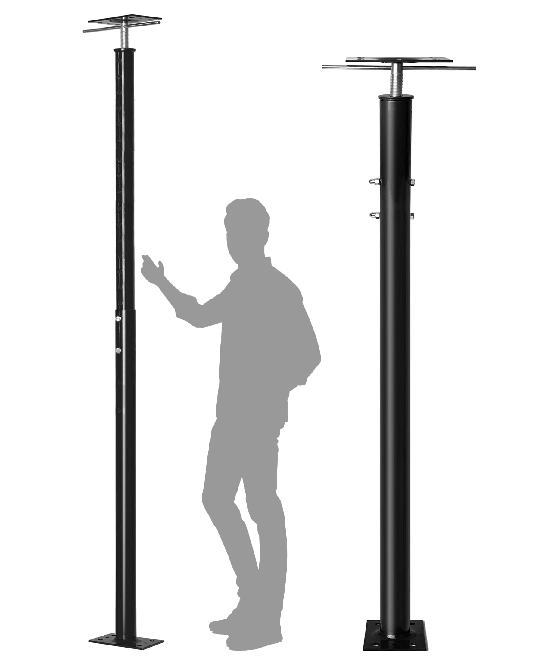 House Floor Jack for Foundation, 48- 93 Height Range Lifting Shore and Jack Post, Telescoping Jack Basement House Jack Post Pole