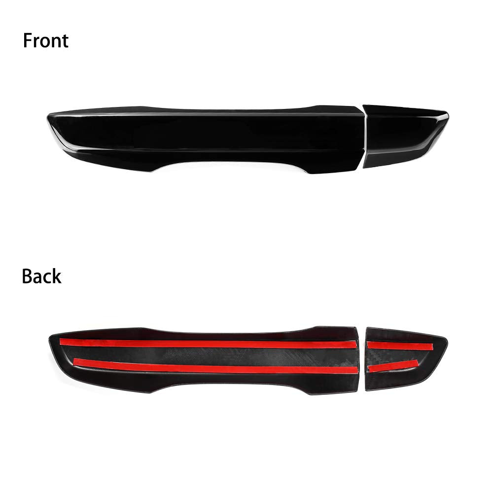 Thenice Black Door Handle Cover for 10th Gen Honda Civic 2016-2021 - Exterior Decoration with Smart Auto Lock Holes