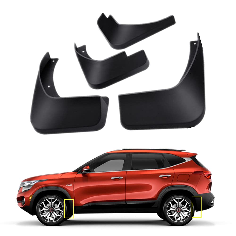 Mud Flaps Kit For 2024 Kia Seltos 2021-2023 Mud Splash Guard Front And Rear 4-Pc Set By Topgril