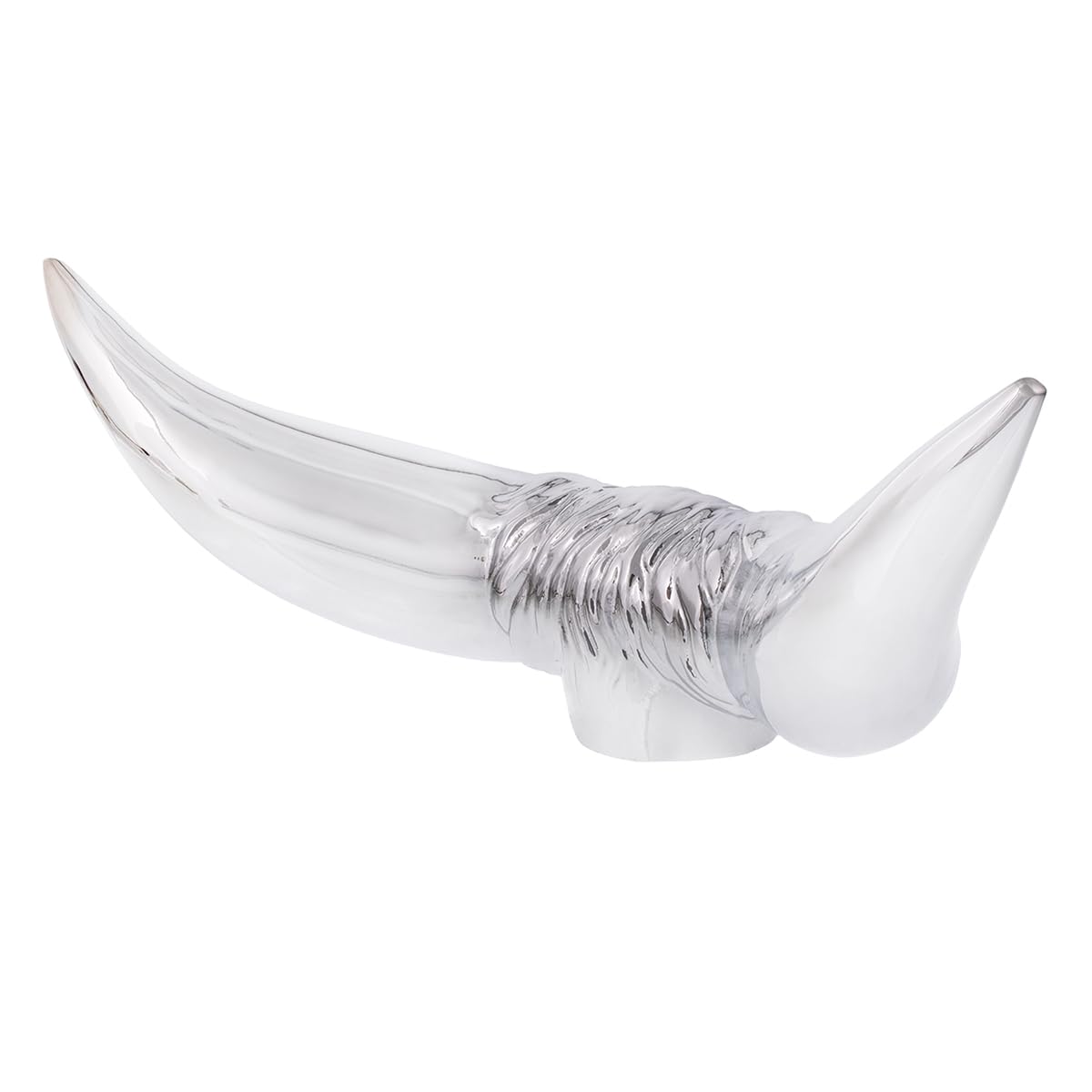 United Pacific 72005 Heavy-Duty Chrome Bull Horn Hood Ornament, Cast Metal Construction, Universal Two Stud Installation, Detail