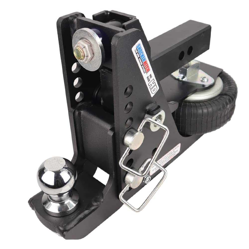 Shocker Hd Max Black Air Drop Hitch 4-1/2'- 8-1/2' Drop, Fits 2' Hitch, Has 2-5/16' Ball