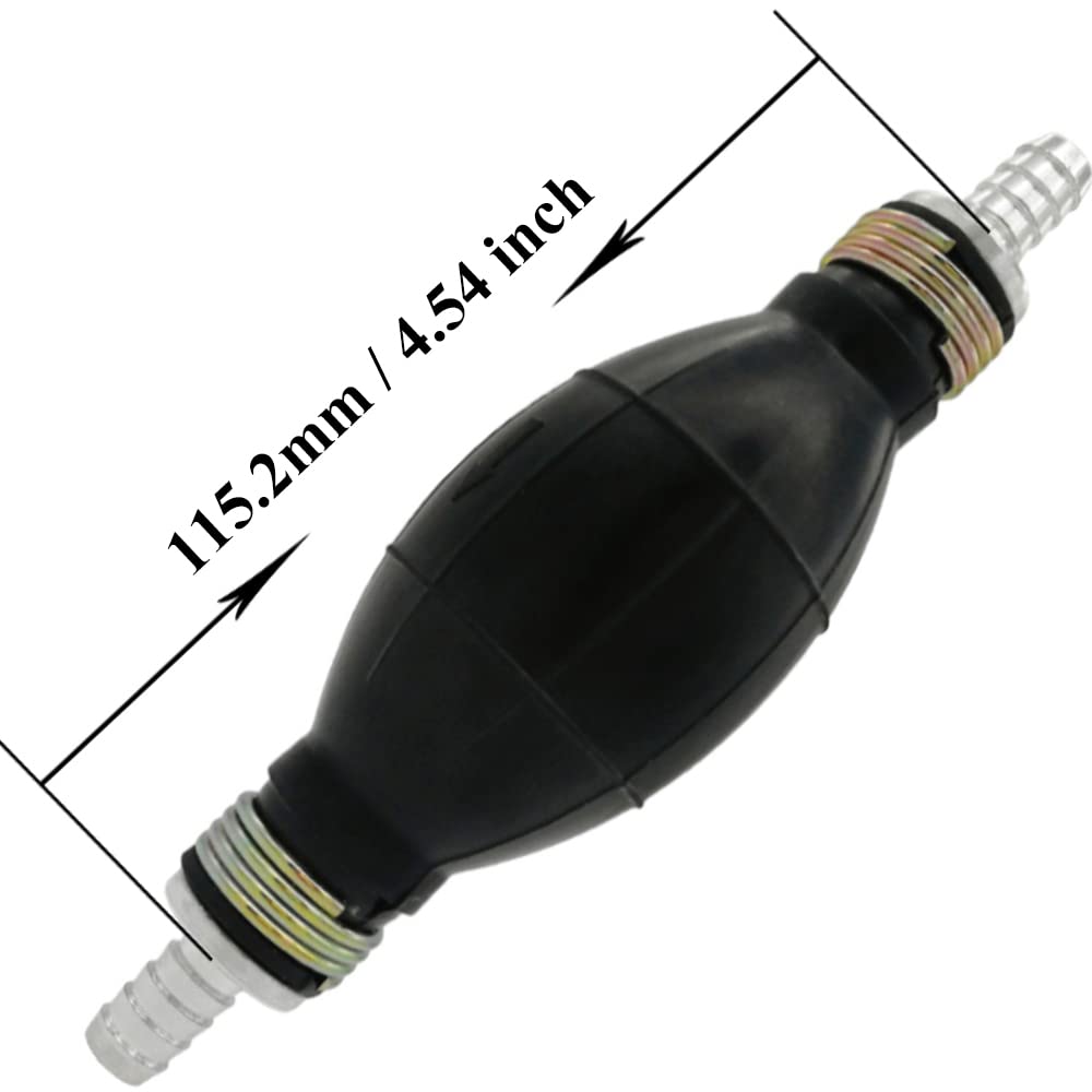 Automotive-leader 10mm 3/8'' Black Bulb Type Rubber Fuel Transfer Vacuum Fuel Line Hand Primer Gasoline Petrol Diesel Pump Bulb