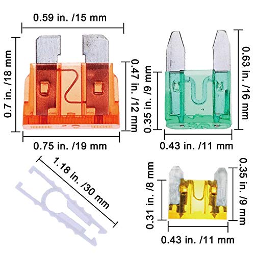 Winlyn 272pcs - Car Blade Fuses Assortment Kit, Automotive Fuses - Standard & Mini & Low Profile Mini (2A/ 5A/ 10A/ 15A/ 20A/ 25