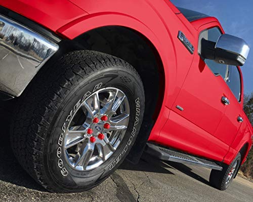Colorlugs Vinyl Lug Nut Cover | Red | Flexible Fit Wheel Lug Nut Cap | Fits 21-23 Mm | Pack Of 25 | Includes Deluxe Extractor | Made In The Usa