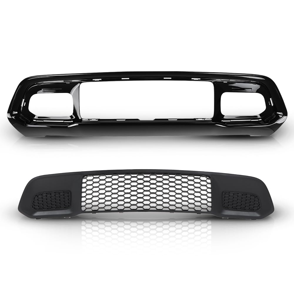 G-PLUS Front Lower Grille & Bumper Grill Bezel Compatible with Jeep Grand Cherokee 2017-2022 Black 5ZM53SZ0AA