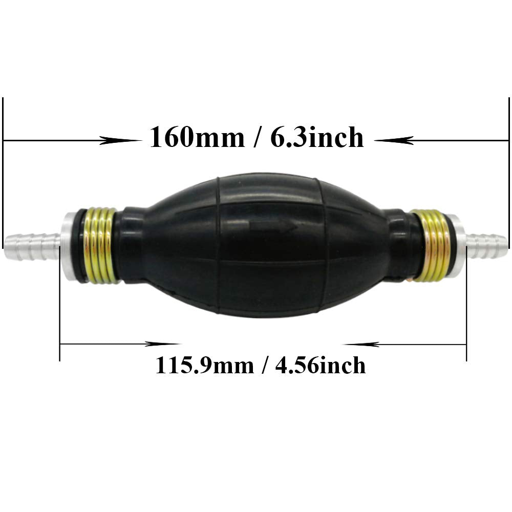 Automotive-leader 8mm 5/16'' Rubber Fuel Transfer Vacuum Fuel Line Hand Primer Pump Bulb Type Gasoline Petrol Diesel Pump Bulb f