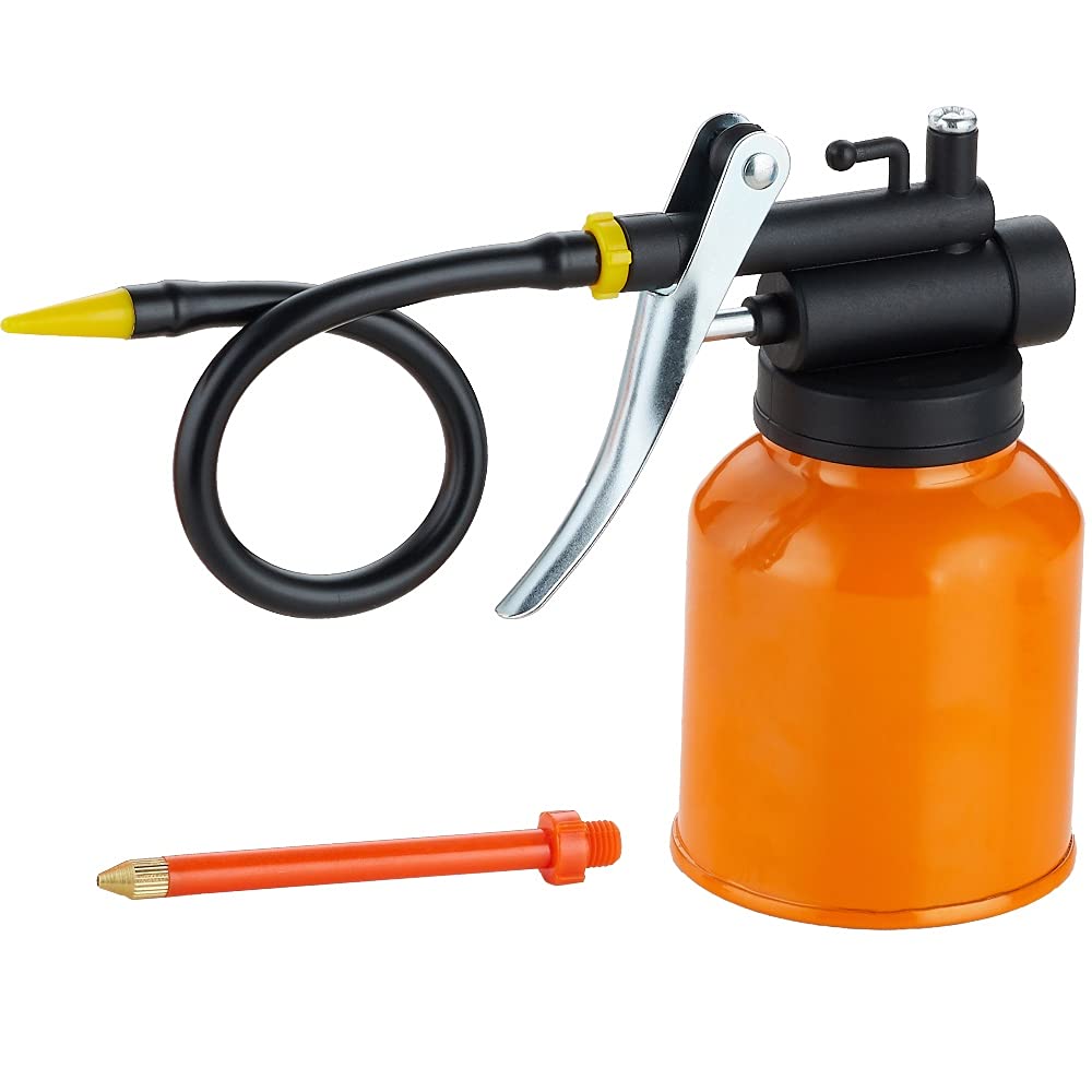 Usunrise 250Ml Metal Oil Can With Rigid & Flexible Spouts (Oranger)