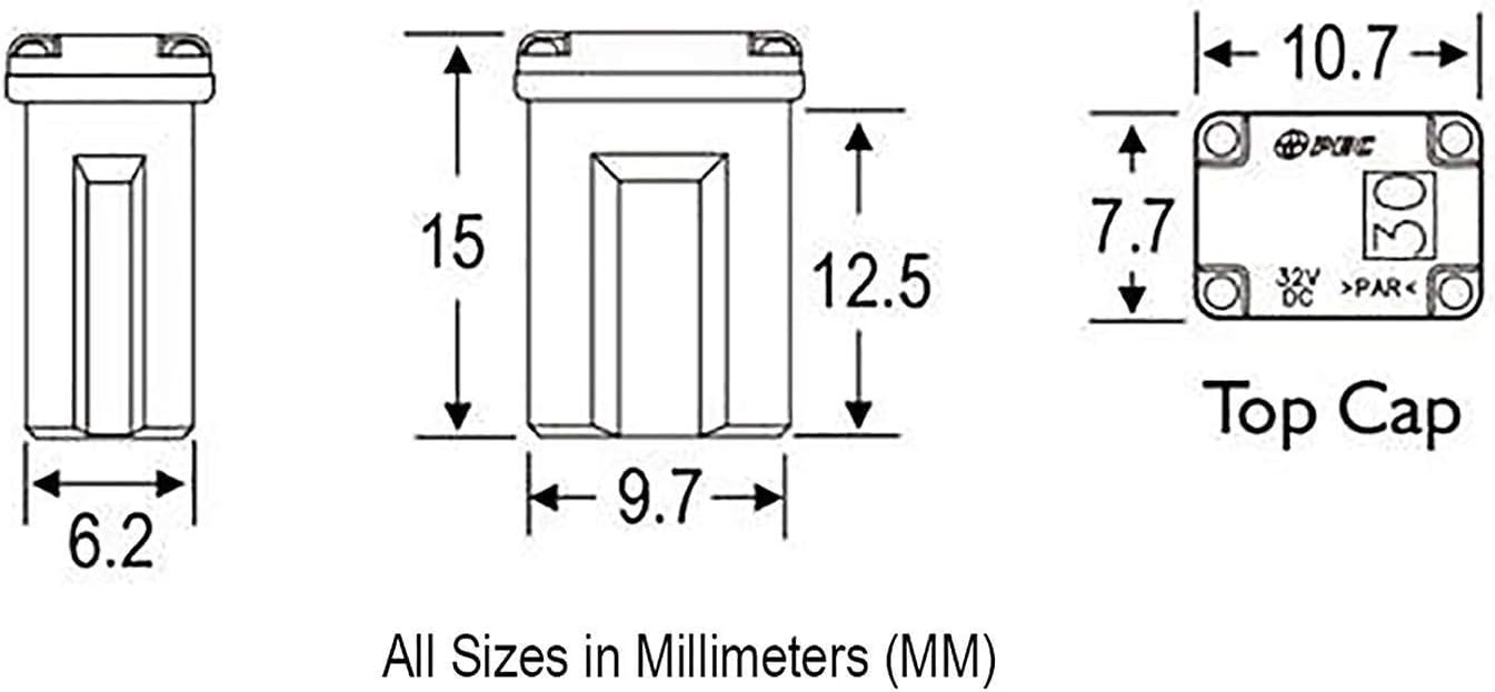 imjl 10 Pack Micro Cartridge Fuses 25 Amp Plastic Blue FMM Mcase Micro Female Fuses