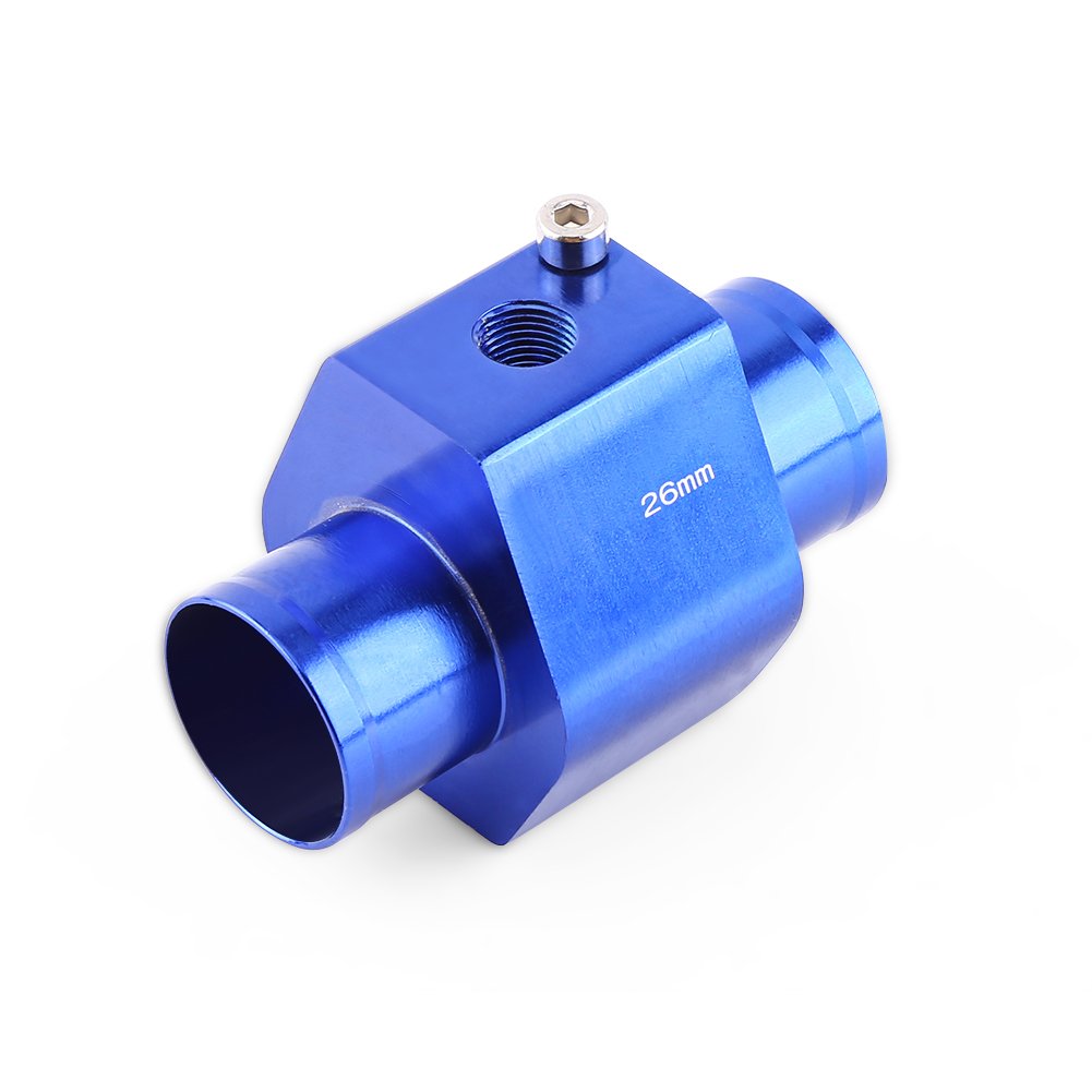 26mm - 40mm Universal Water Temp Joint Pipe, Aluminum Water Temp Temperature Joint Pipe Sensor Gauge Radiator Hose Adapter(26mm)