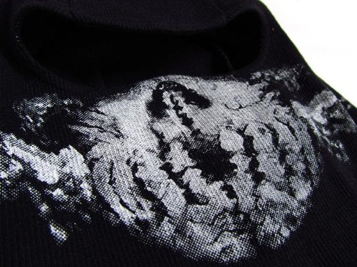 CosInStyle Skull Motorcycle Face Mask - Black Cotton, Model m240121, Ghost Design
