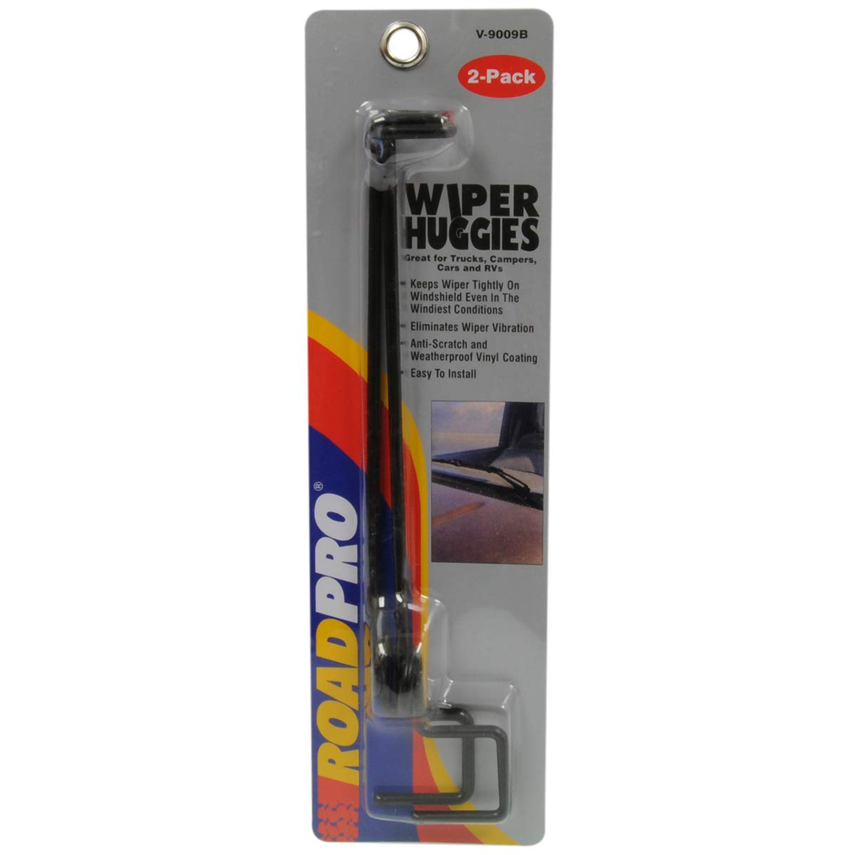 Roadpro V-9009B Black Windshield Wiper Huggies, (Pack Of 2)