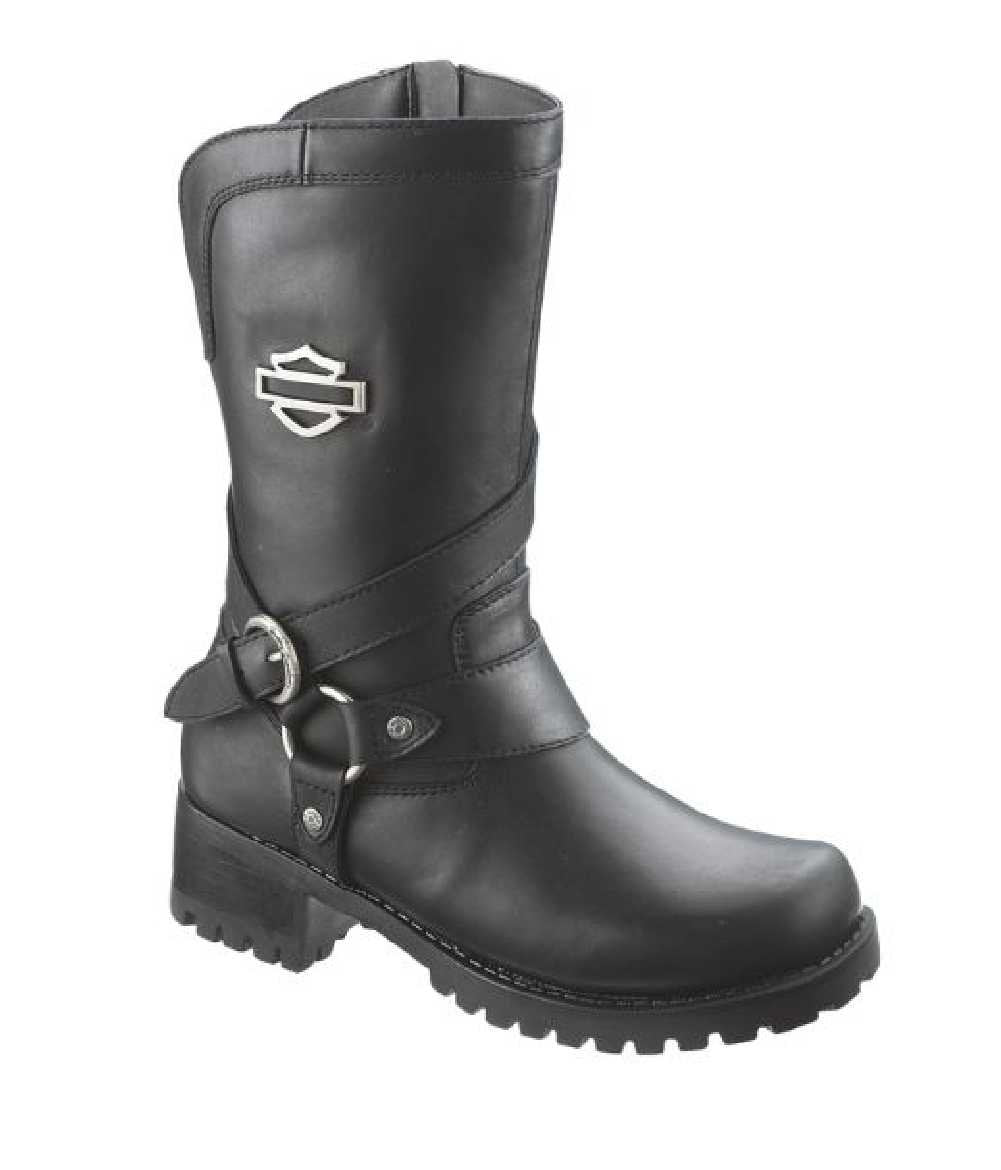 HARLEY-DAVIDSON FOOTWEAR Womens Amber Leather Motorcycle Casual Boot, Black, 5 M US