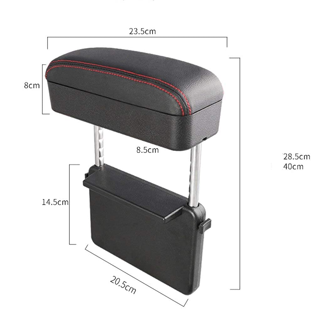 Jeyoda Car Armrest Box Adjustable Pad Refit Car Central Lift Armres Storage Organizer Box Arm Rest(Black Line)