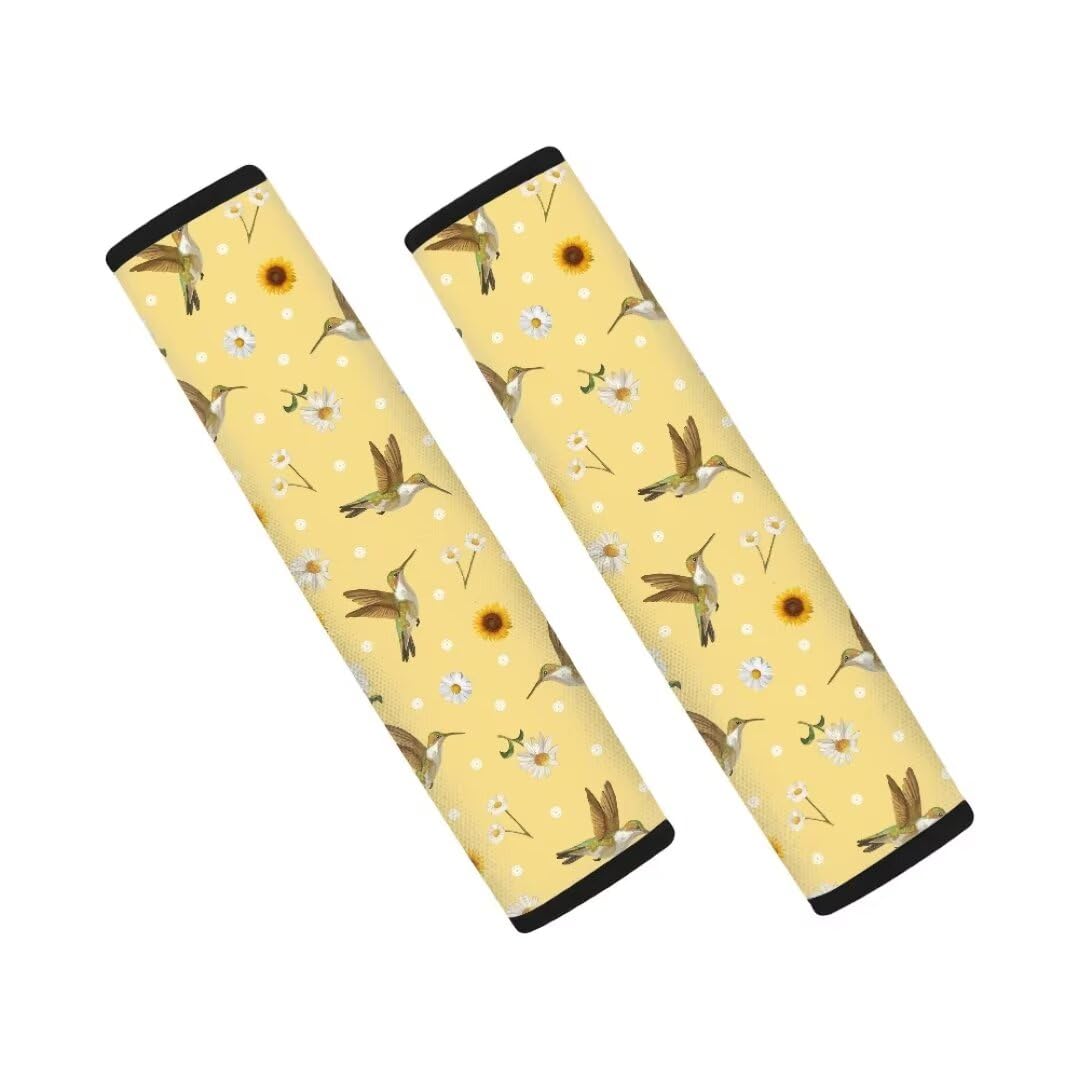 Coldinair Hummingbird Car Seat Belt Pads Seatbelt Covers,Soft Comfort Shoulder Seatbelt Pads Cover Flower Seat Belt Cushion for 