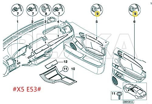 Rexka 40Pcs Interior Trim Moulding Door Retainer Trim Finisher Clips E46 E90 E91 X5 Compatible With Bmw E46 E90 E91 E92 320I 323I 325I 328I 330I M3 X5 E53 07149158194