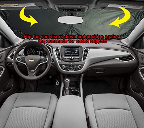 Gven Windshield Shade, Car Sun Shade For Front Windshield Funny Car Eyes Sunshades Sun Visor Protector Blocks Uv Rays Foldable 210T Keep Your Vehicle Cool (Eyes-Red, Standard)