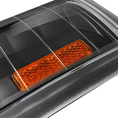 Spec-D Tuning Black Housing Clear Lens 4PC Corner Lights Compatible with 1994-1998 Chevy C10 Pickup, C/K 1500 2500 3500, Silvera