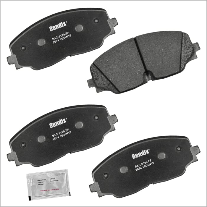 Bendix Ceramic Front Brake Pads CFC2074 for Volkswagen Atlas 2018-2024, Atlas Cross Sport 2020-2024, Teramont 2019, Metallic, Copper