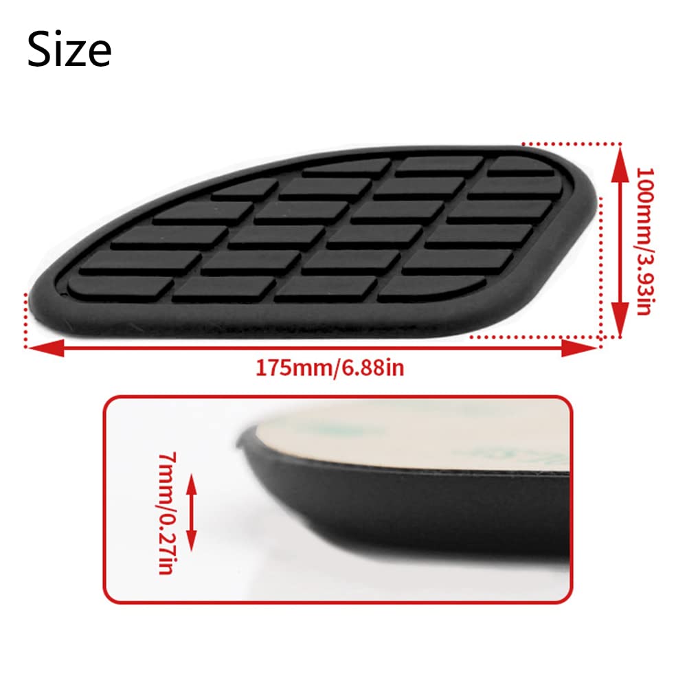 Kucehiup Motorcycle Fuel Tank Knee Pad, Vintage Tank Side Panels Protector Stickers Universal Gas Petrol Tank Knee Pads(Black)
