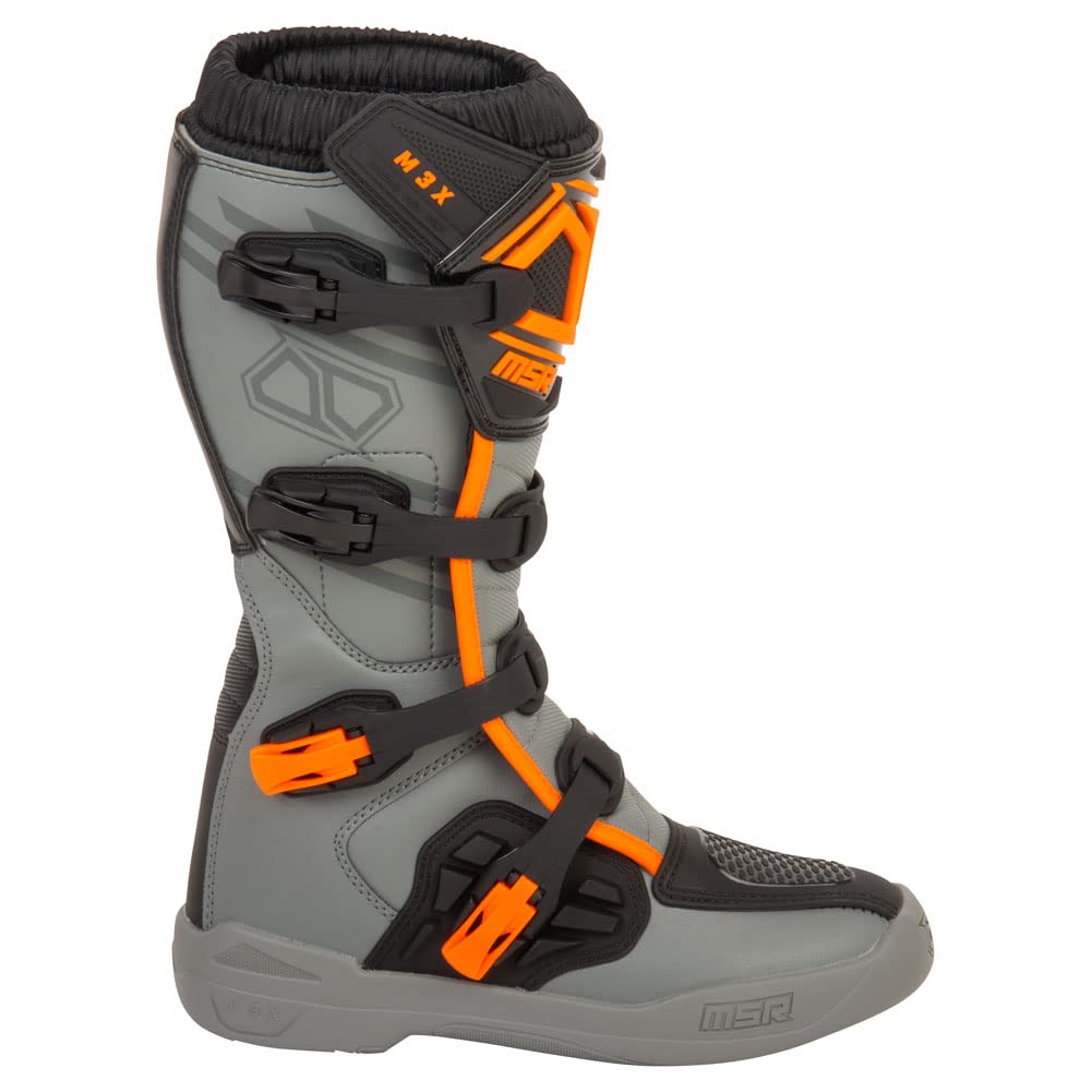 Msr M3X Motocross Boot (9, Grey/Orange)