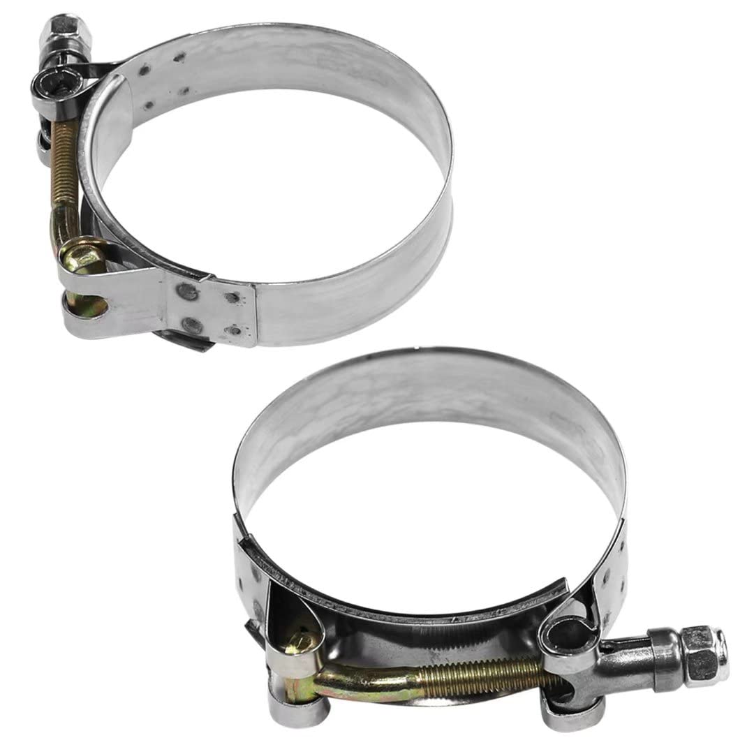 Wysiwyka 2 Pack 2.25 T-Bolt Hose Clamps, 304 Stainless Steel Turbo Intake Clamp, Working Range 63Mm-71Mm For 2.25 Hose Id