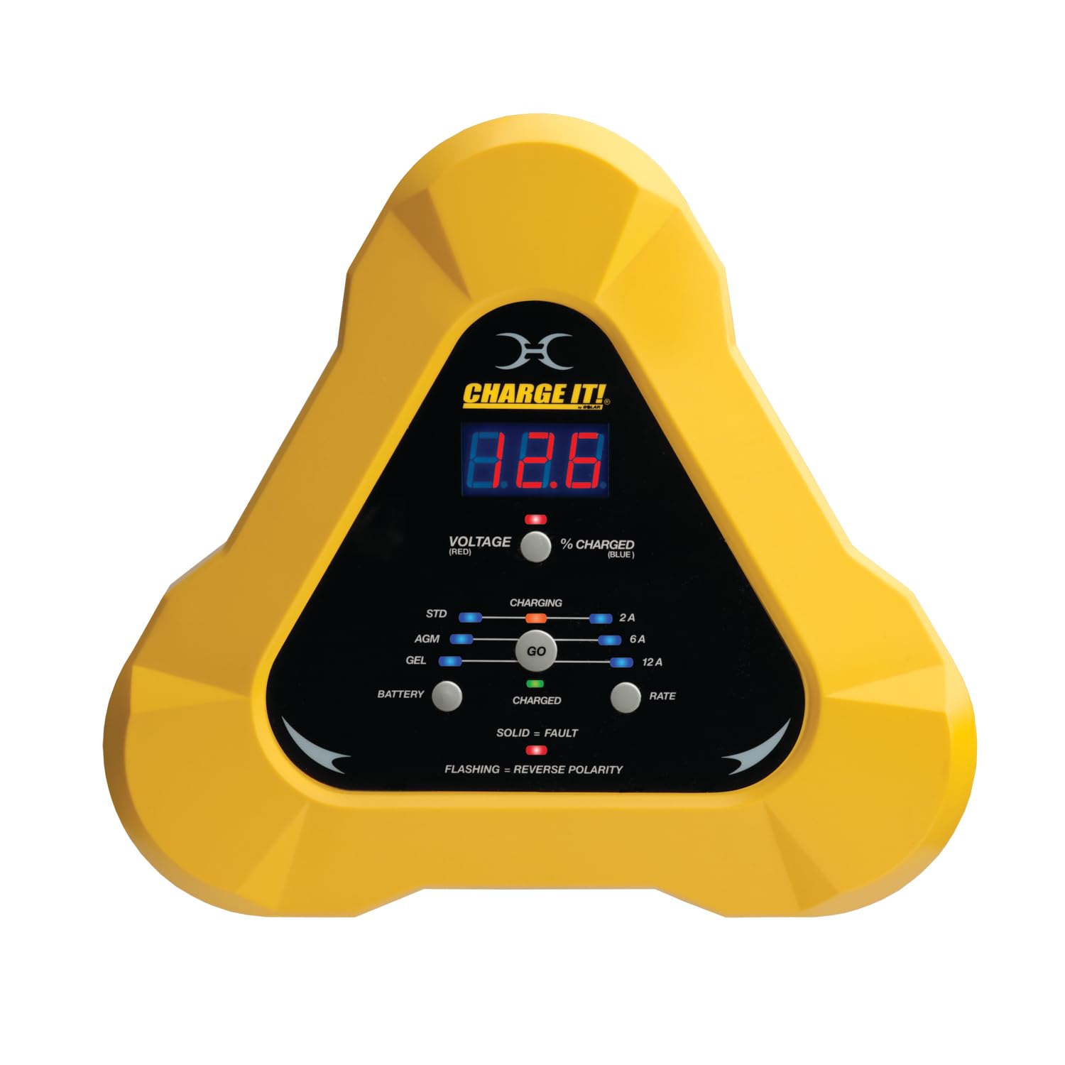Clore Automotive CHARGE IT! 4512 Smart Battery Charger & Maintainer, 12V 12A, Yellow, Fully-Automatic, One Size