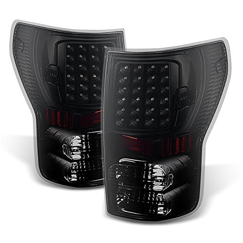 AKKON - For 07-13 Toyota Tundra Pickup Truck Black Smoke Rear LED Tail Lights Brake Lamps Replacement Pair