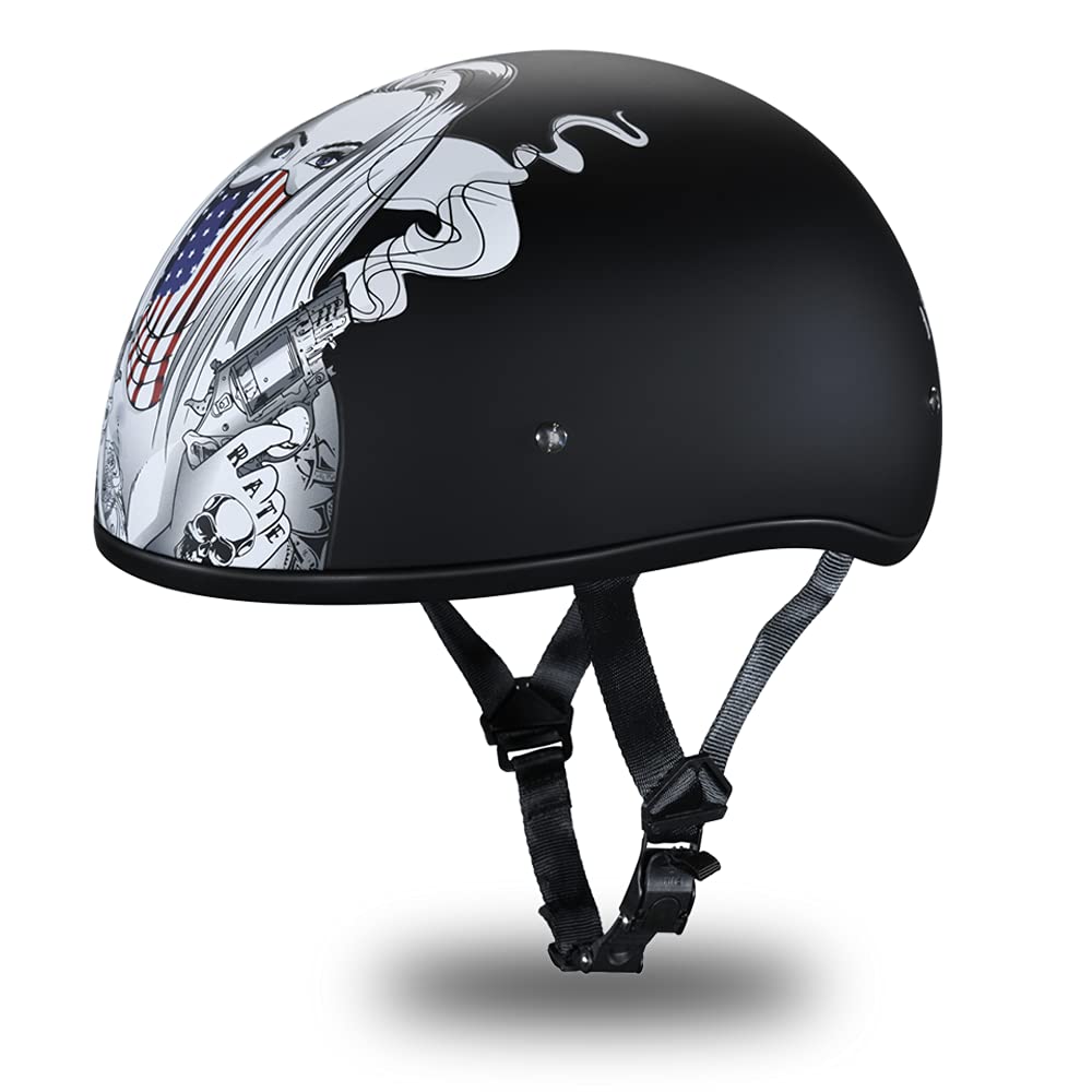 Daytona Helmets Half Skull Cap Motorcycle Helmet - Dot Approved [Make 'Em Pay] [Xl]
