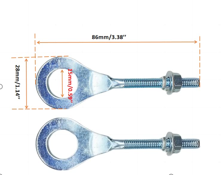 QYMOTO Mini Bike Chain Adjuster Tensioner for Coleman CT200U/MB200 - 15mm, 2 Pack