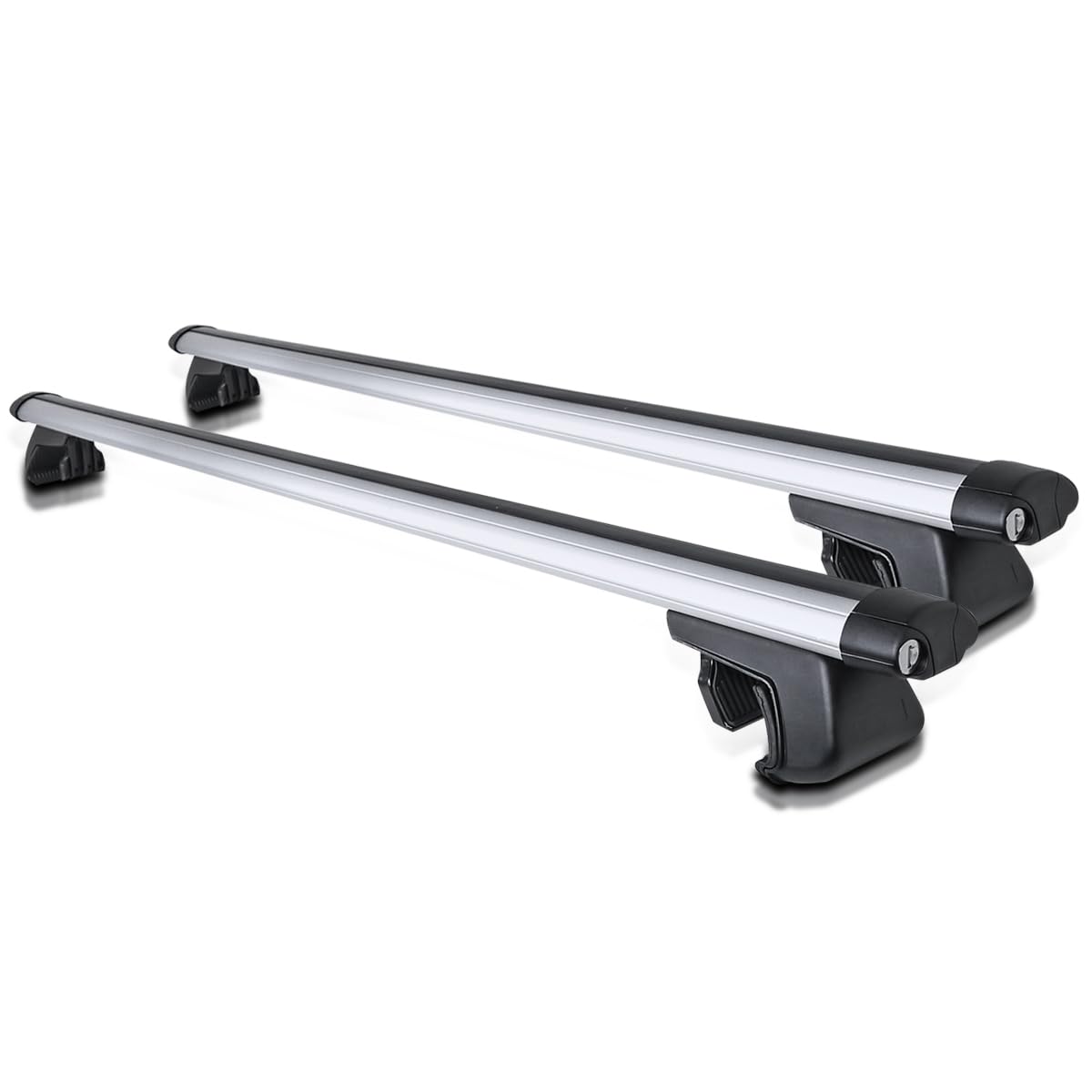 Spec-D Tuning Adjustable 53'' Car Top Silver Aluminum Cross Bar Roof Cargo Luggage Rack