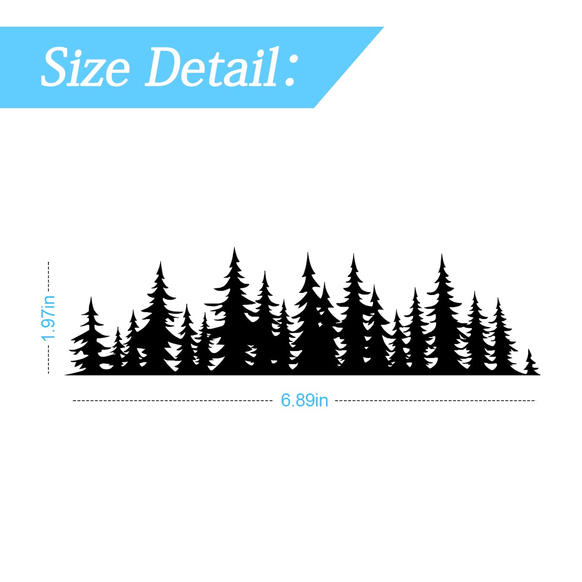 Pine Tree Forest Stickers For Car, 7 Inch Premium Graphic Auto Body Decals, Forest Logo Badge Diy Stickers For Trunk Tailgate Em