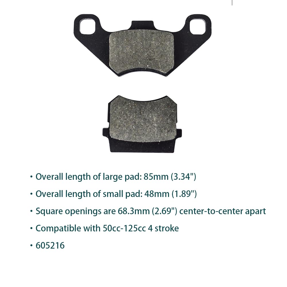 QYMOTO KT196 Go Kart Brake Pads - Alloy Steel for 98cc 100cc Colerman 200GK CK100-S SK100 196cc Go Kart Parts