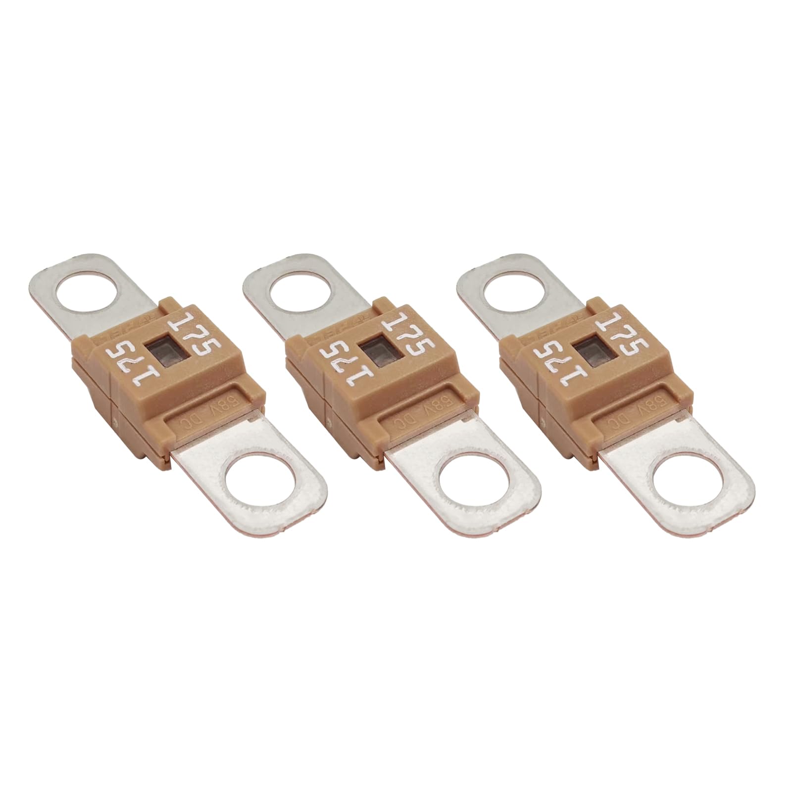 Pack of 3 AMI/Midi Fuse 175 Amp High Current Fuse Bolt-on Fuse, commonly Used in Cars, Trucks, Construction Vehicles, Agricultur