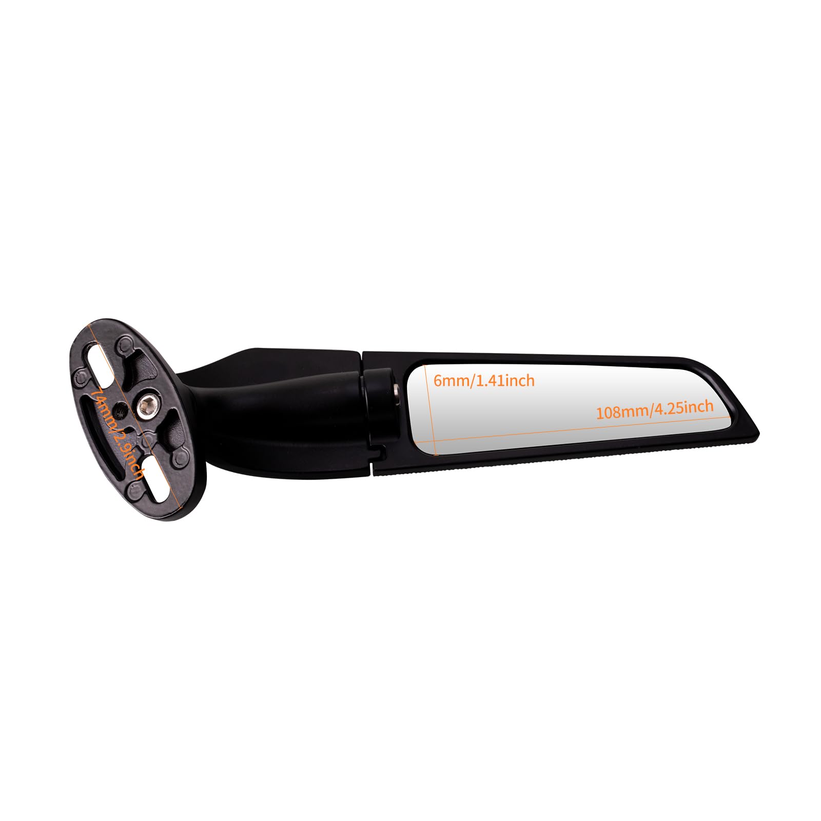 Lwlusup 360° Rotating Racing Motorcycle Rear View Mirrors, Aluminum, Black, Model RMRM, Compatible with Honda, Kawasaki, Suzuki, Yamaha, Ducati