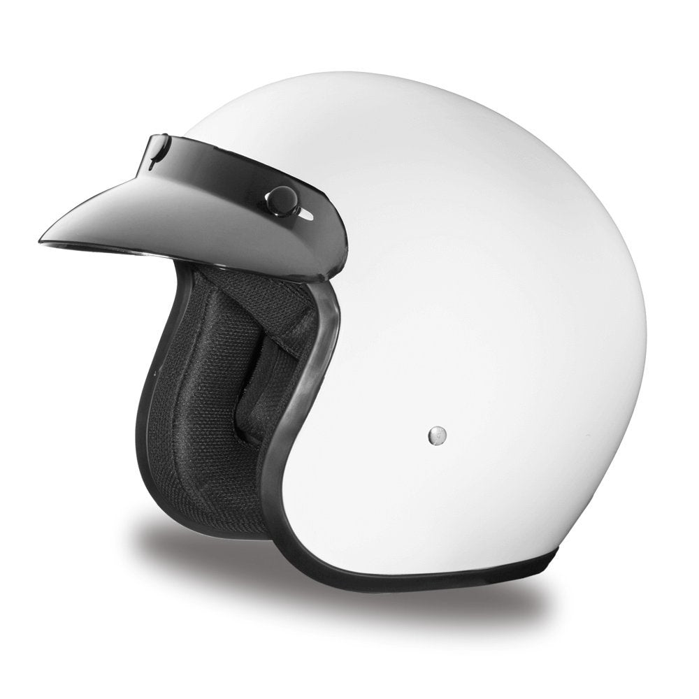 Daytona Helmets 3/4 Open Face Motorcycle Helmet - DOT Approved [Hi-Gloss White] [L]