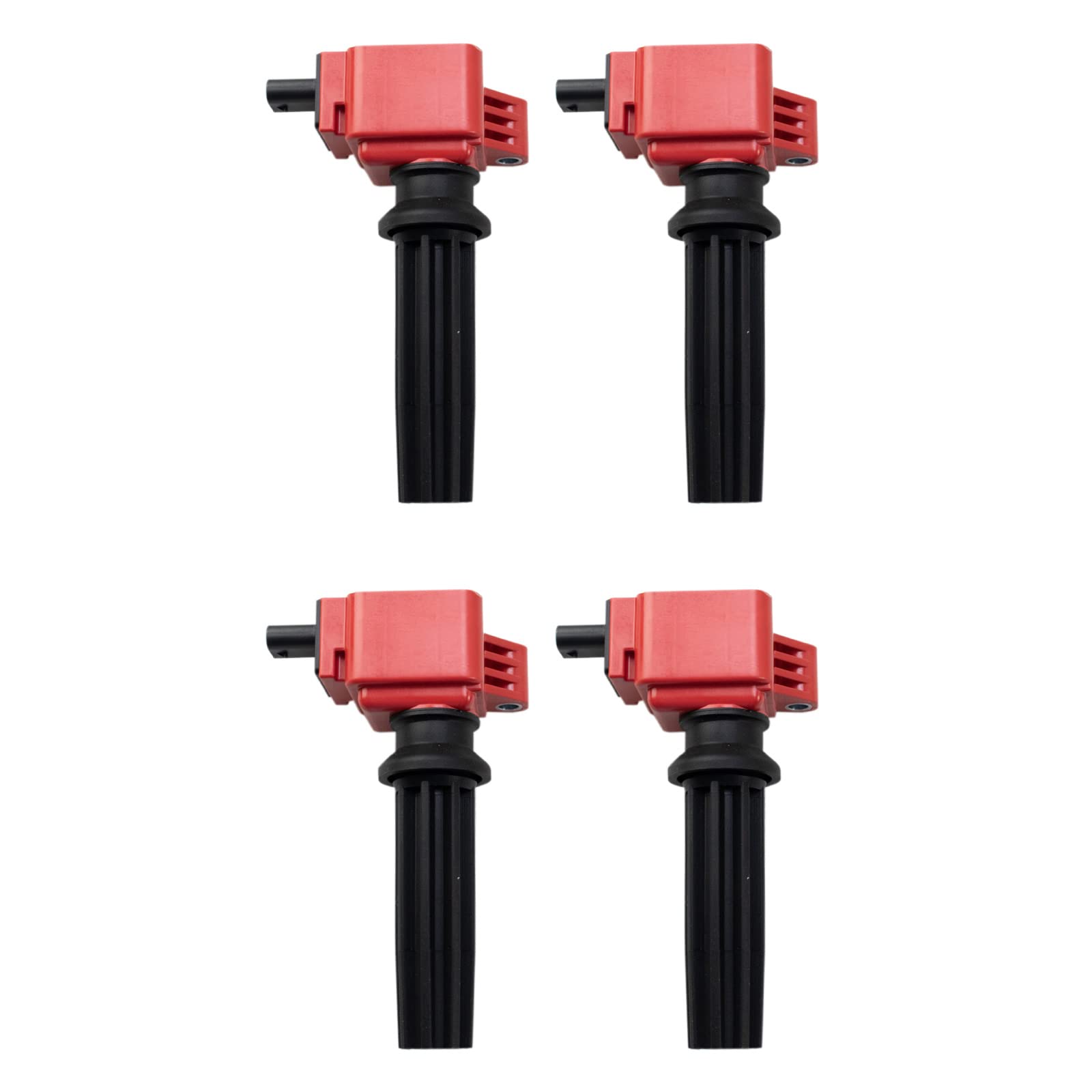 TRQ Ignition Coil Set for Ford, Jaguar, Land Rover, Lincoln - Performance Red, Model ICA79700, Size ICA64260