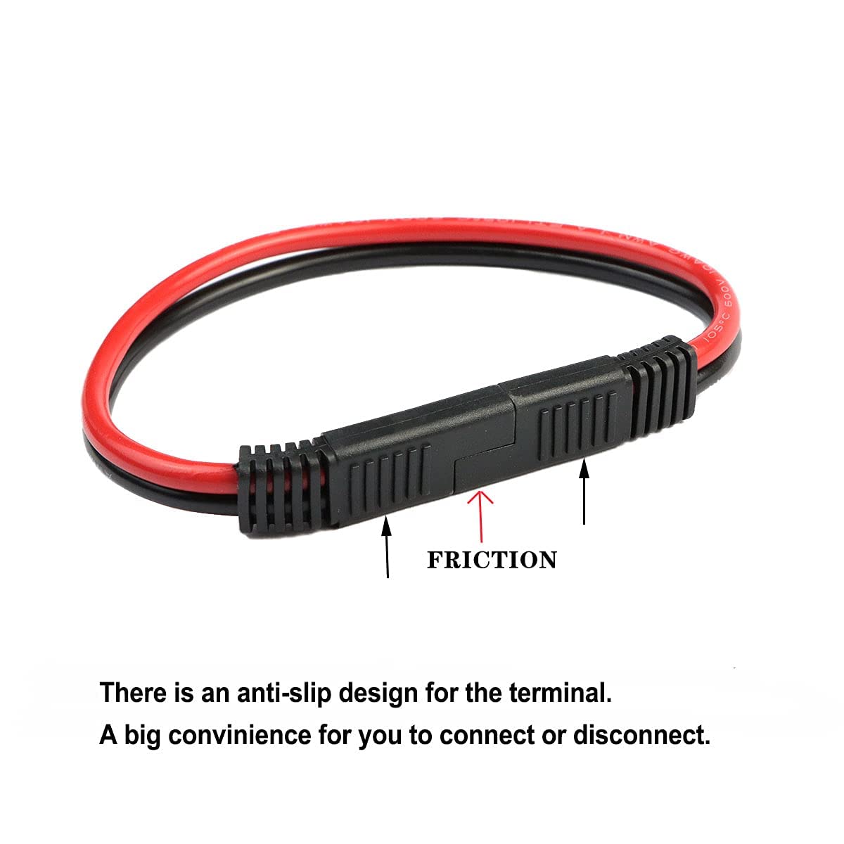 5 Pack 12 Gauge 2 Pin Quick Disconnect Polarized Wire Harness SAE Connector Bullet Lead Cable for Motorcycle Boat Car Tractor -