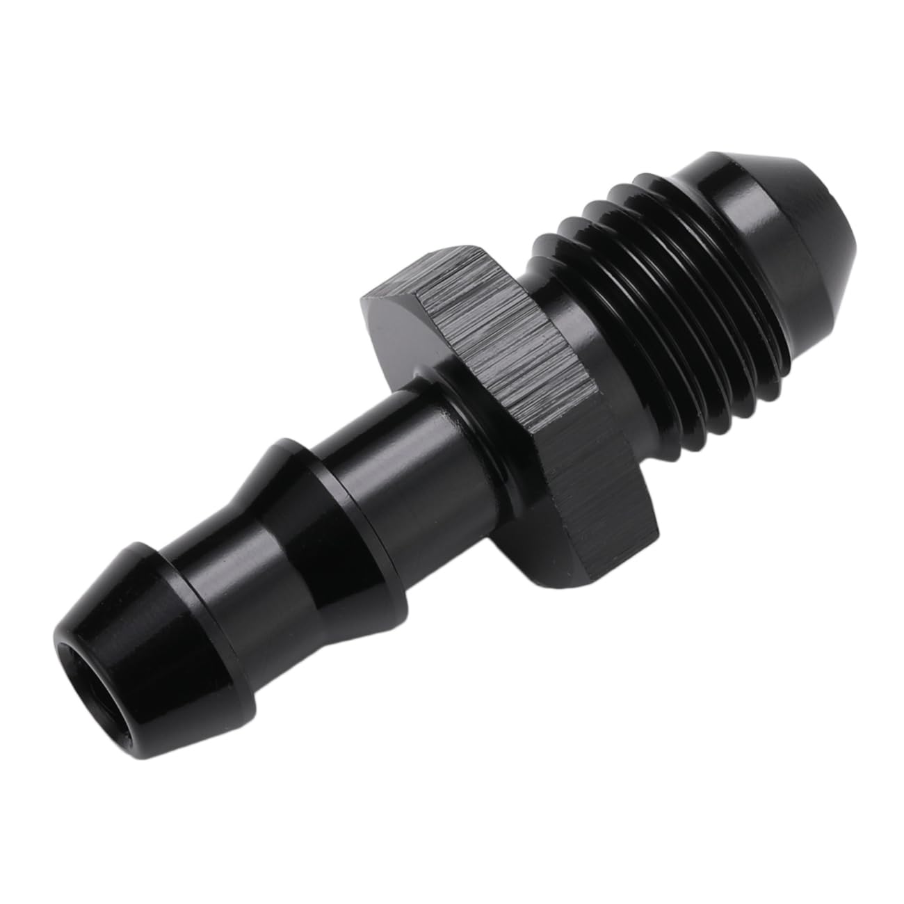 Podavelle 6An Male Flare To 3/8 Hose Barb Straight Fitting Adapter Aluminum Black
