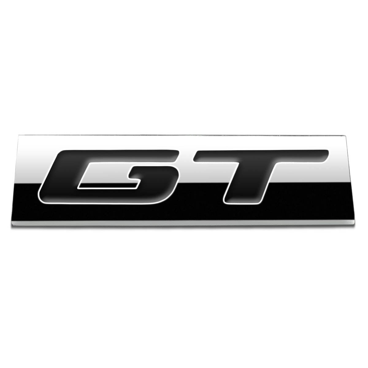 Chrome Finish Metal Emblem Gt Badge (Black Letter)