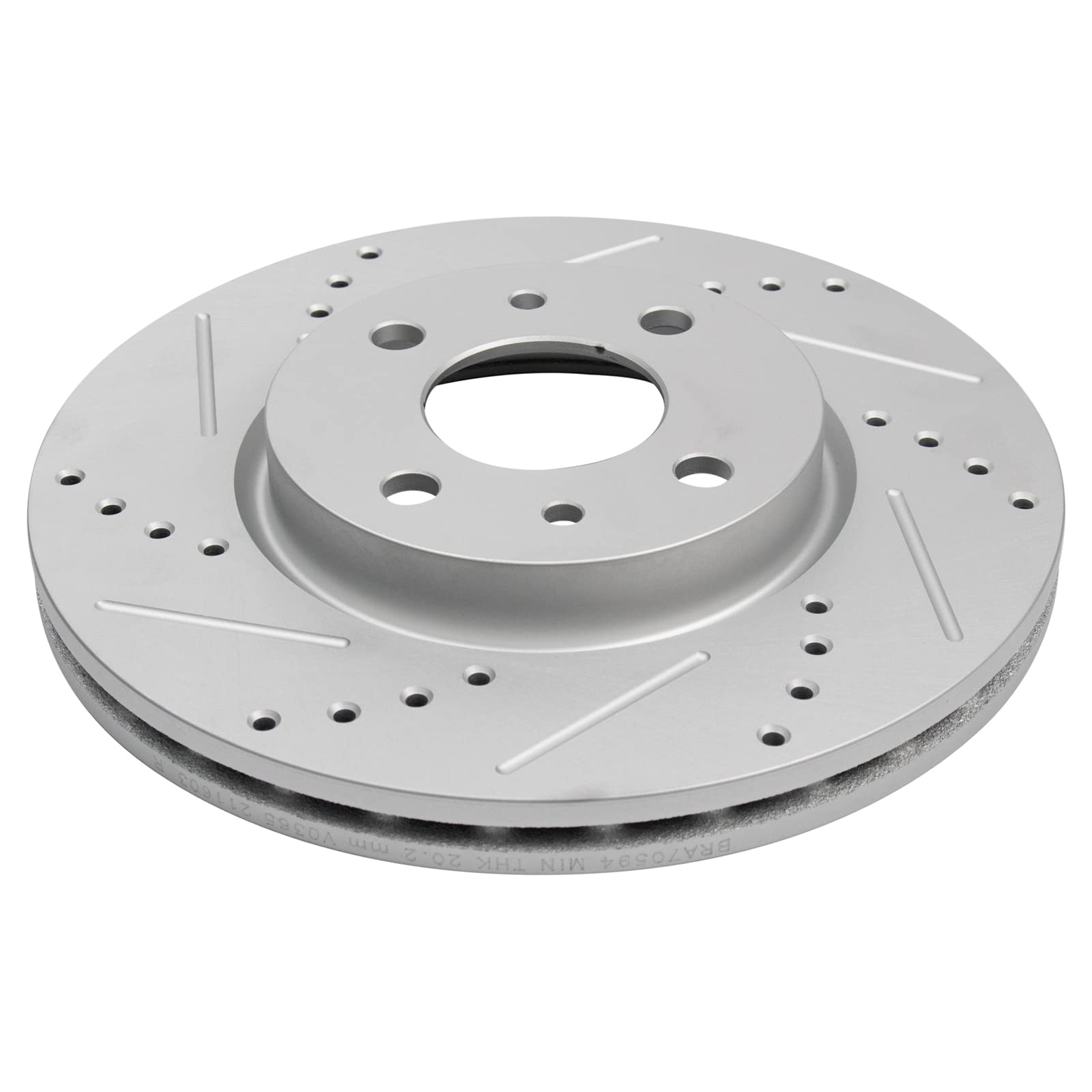 Trq Front Performance Brake Rotors Set Premium G-Coated Cross Drilled & Slotted Compatible With 2012-2017 Fiat 500