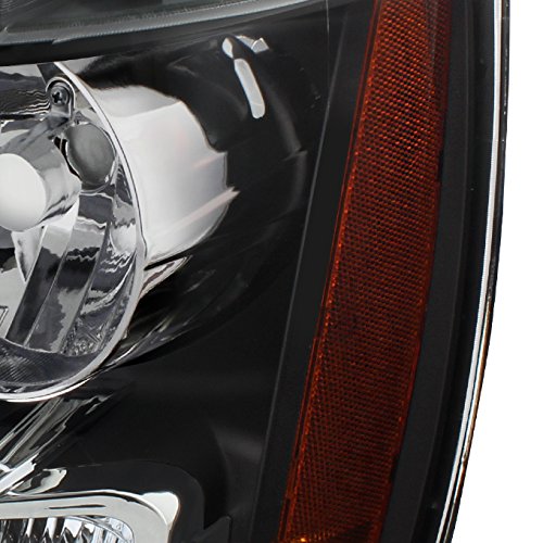 AKKON Headlights for 07-13 Suburban Tahoe Avalanche, Black Housing, Low Beam H11, High Beam 9005, Direct Replacement, Model 4350366086