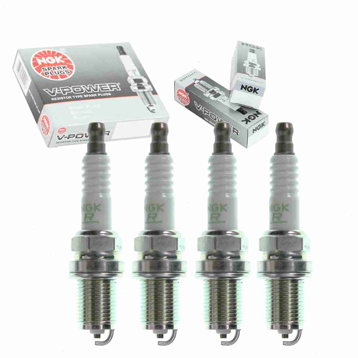 4 pc NGK V-Power Spark Plugs compatible with Mini Cooper 1.6L L4 2002-2008