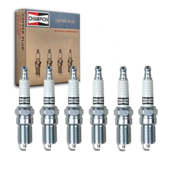 6 pc Champion Copper Plus Spark Plugs compatible with Chevrolet Silverado 1500 4.3L V6 1999-2013