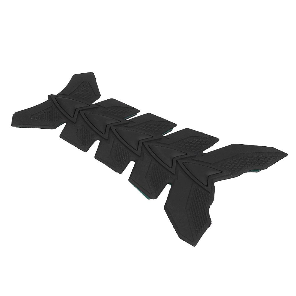 Qiilu Motorcycle Sticker, 3D Black Rubber Tank Pad Protector Oil Gas Tank Pad Fish Bone Protector Pad Decor Black For Motorcycle