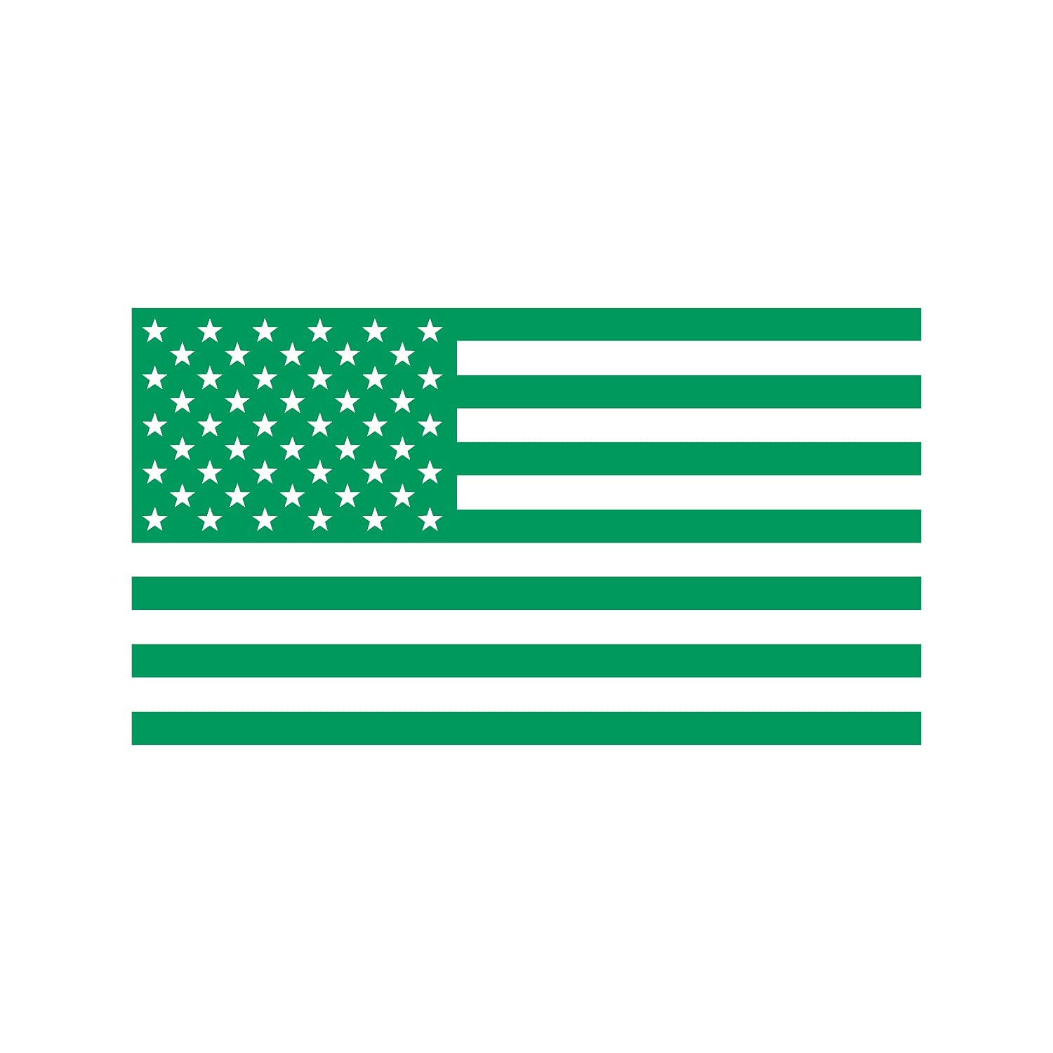 American Us Flag [Pick Color/Size] Vinyl Decal Sticker For Laptop/Car/Truck/Window/Bumper (5In X 2.8In, Matte Green)