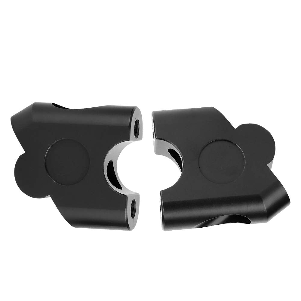 Qiilu Handlebar Riser,2Pcs 22Mm Universal Motorcycle Handle Bar Riser Handlebar Clamp Back Move Mount Adapter(Black)