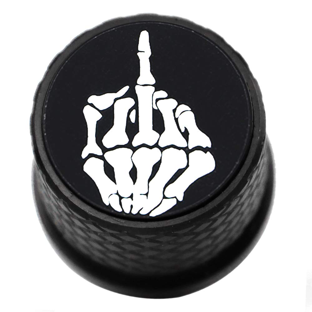 Stainless Knurled Fender Seat Bolt Screw 1/4'-20 Thread Compatible With Harley Sportster Touring Softail Dyna Cvo Electra Glide Street Glide 1996-2020- Skull Middle Finger-Black