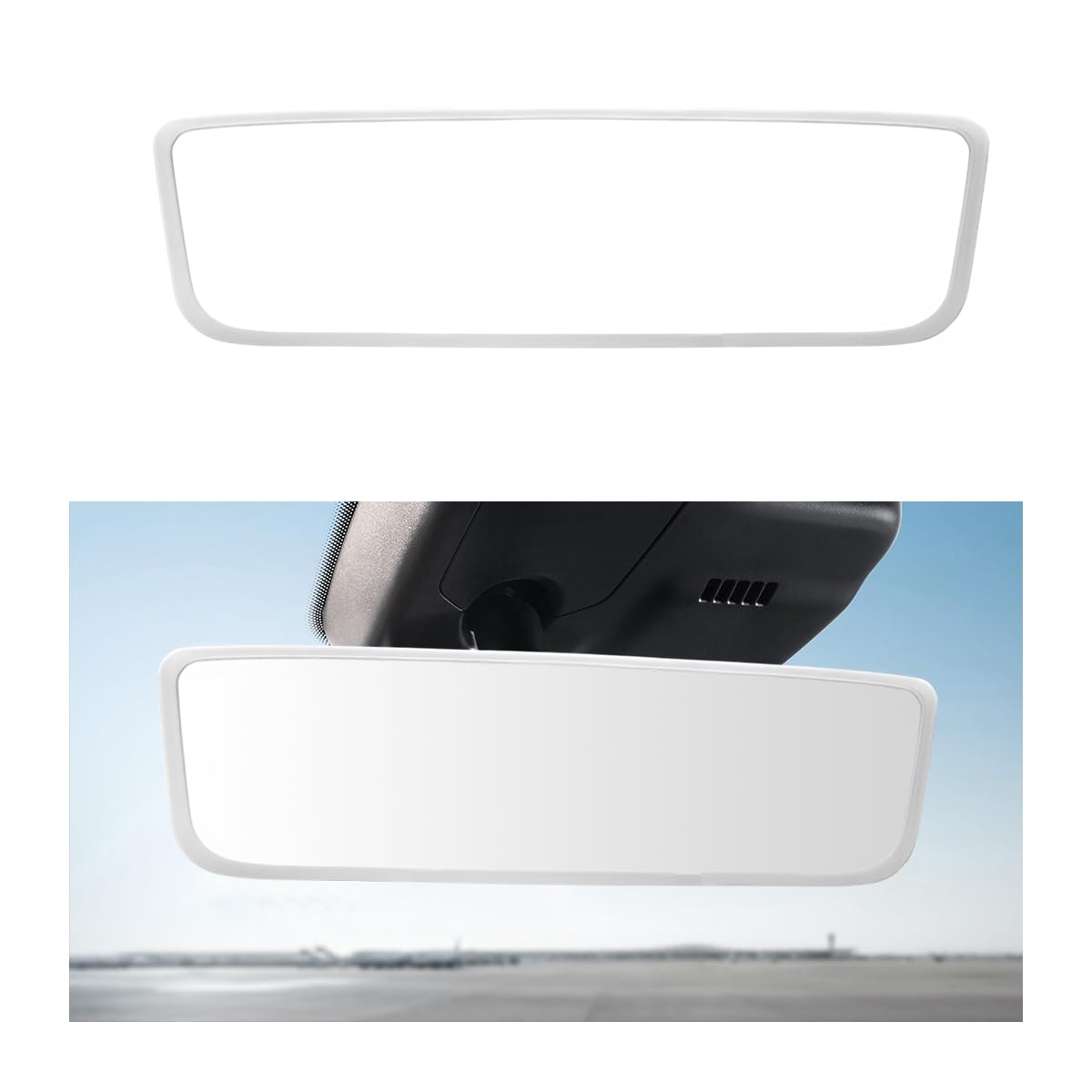 Povtii Rear View Mirror Protector Frame, Silicone Automotive Interior Rearview Mirror Cover For Women Girls, Mirror Edge Protect